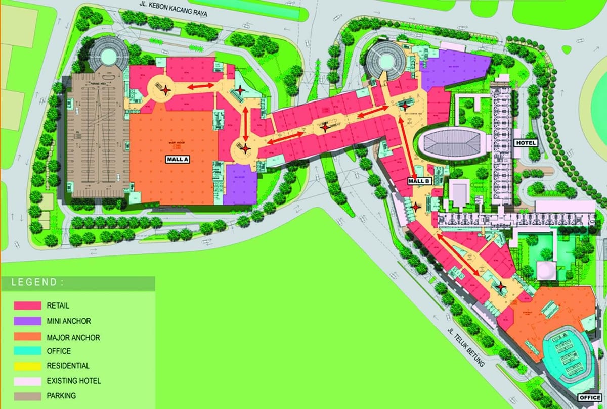 kart over grand indonesia kjøpesenter
