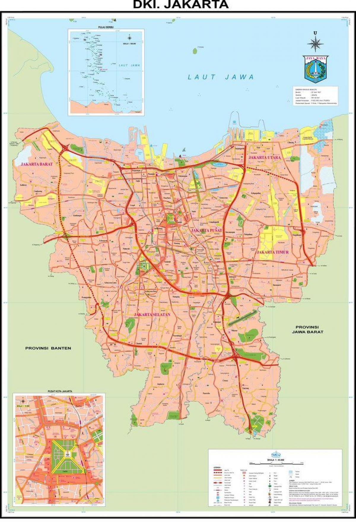 kart av gamlebyen i Jakarta