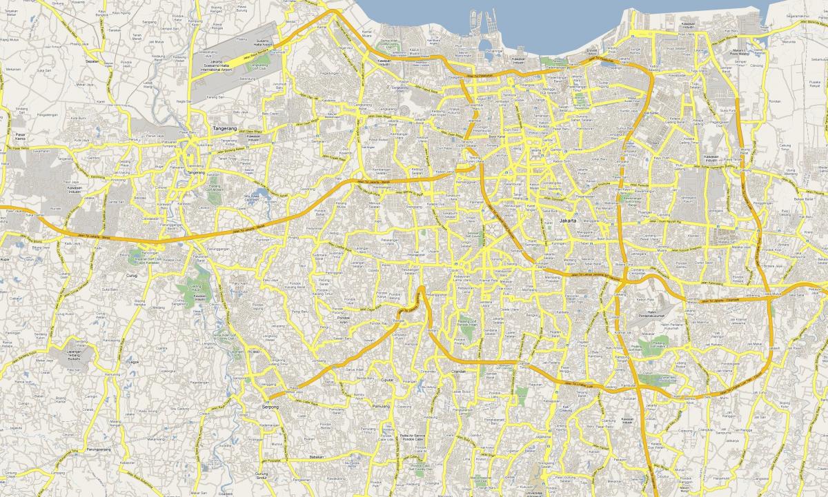 kart over Jakarta veien