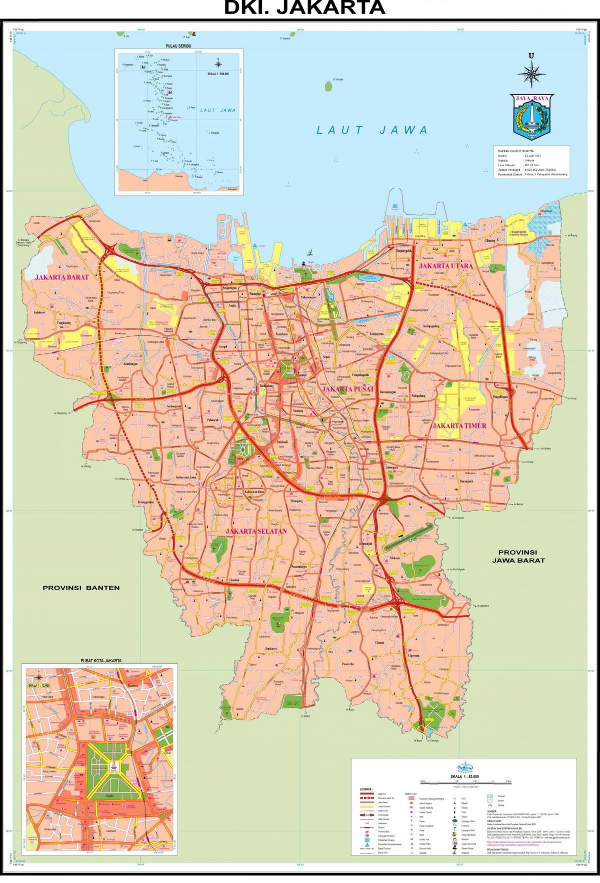 det sentrale Jakarta kart