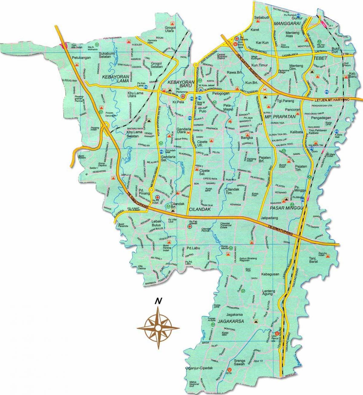 kart over Jakarta selatan