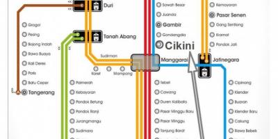Kart over Jakarta jernbanestasjon