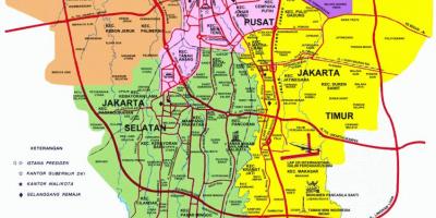 Jakarta turistattraksjonene kart