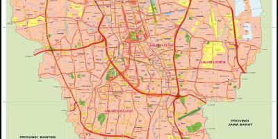 Det sentrale Jakarta kart