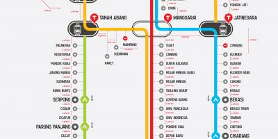 Pendler linje Jakarta kart